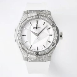 Hublot - Classic Fusion 40mm Diamonds SS/RU White/Stk APSF A2892