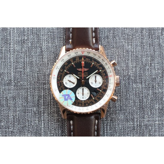 Breitling - Navitimer B01 Chronograph RG/LE Blk/Wht TA A7750 Mod