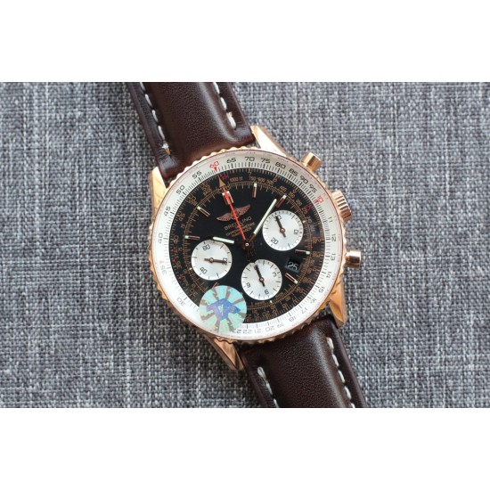Breitling - Navitimer B01 Chronograph RG/LE Blk/Wht TA A7750 Mod
