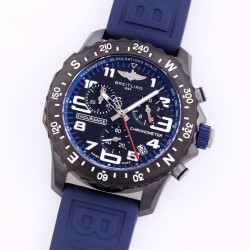 Professional Chronograph PVD Black Dial On Blue Strap Swiss Quartz