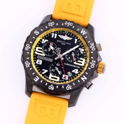 Professional Chronograph PVD Black Dial On Yellow Strap Swiss Quartz