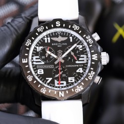 Professional Chronograph PVD Black Dial On White Strap Swiss Quartz