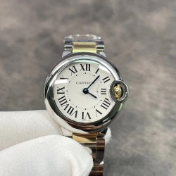 Ballon Bleu De Cartier 28mm YG/SS White Dial V6F Quartz