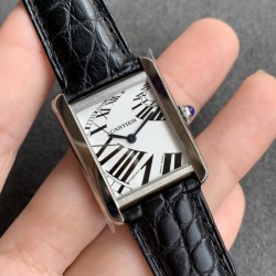 Tank Must Small White dial On Black Leather Strap K11F Quartz