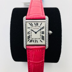 Cartier - Tank Louis 22mm/25.5mm Red Dia SS/LE White Dial VSF Quartz