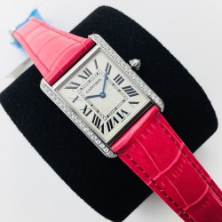 Cartier - Tank Louis 22mm/25.5mm Red Dia SS/LE White Dial VSF Quartz