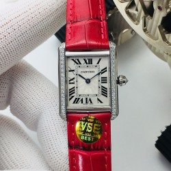 Cartier - Tank Louis 22mm Red Dia SS/LE White Dial VSF Quartz