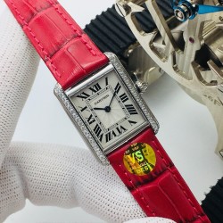Cartier - Tank Louis 22mm Red Dia SS/LE White Dial VSF Quartz