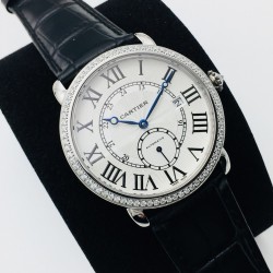 Cartier Ronde Louis 40mm Diamonds SS/LE White Dial RMN EGF 1904-PS