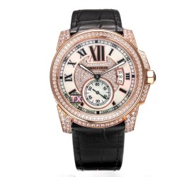 Cartier - Calibre de Cartier Diamonds RG/LE White Dail/RMN TXF Cal.1904-PS