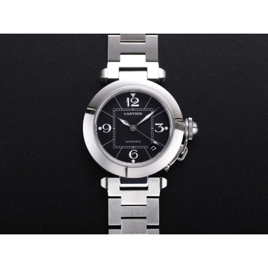 Cartier - Pasha Ladies W31074M7 35mm SS/SS Black/Num TWCF A2892