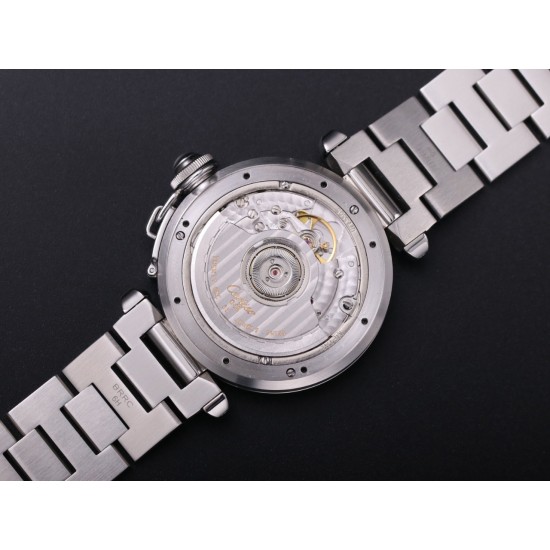 Cartier - Pasha Ladies W31074M7 35mm SS/SS Black/Num TWCF A2892