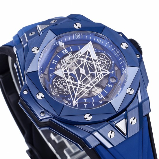 Big Bang Sang Bleu II 45mm Blue Ceramic Skeleton Dial BBF A1240