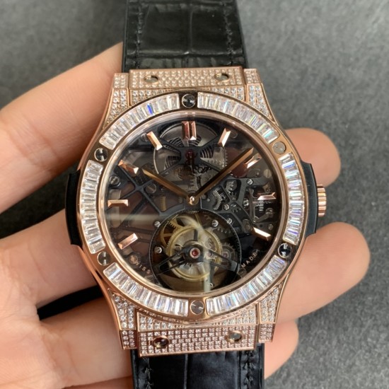 Hublot - Classic Fusion Skeleton Tourbillon 45mm DIAM RG-DIAM/LE/RU JBF
