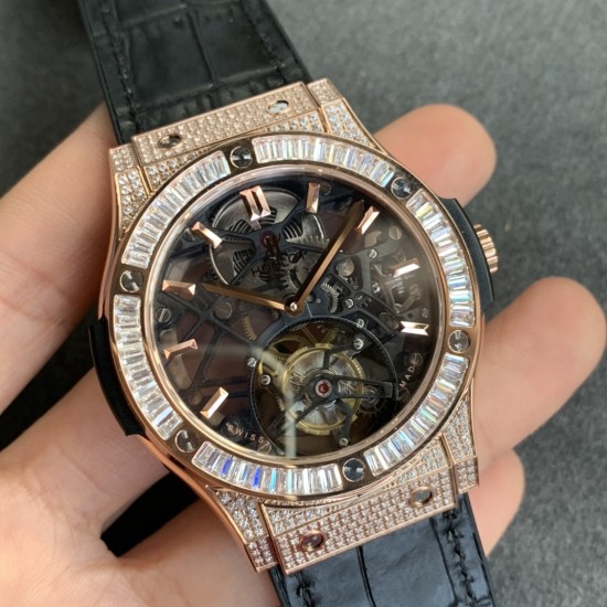 Hublot - Classic Fusion Skeleton Tourbillon 45mm DIAM RG-DIAM/LE/RU JBF