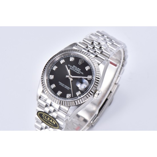 Datejust 126234 36mm Jub SS/SS Black/Mois Clean VR3235