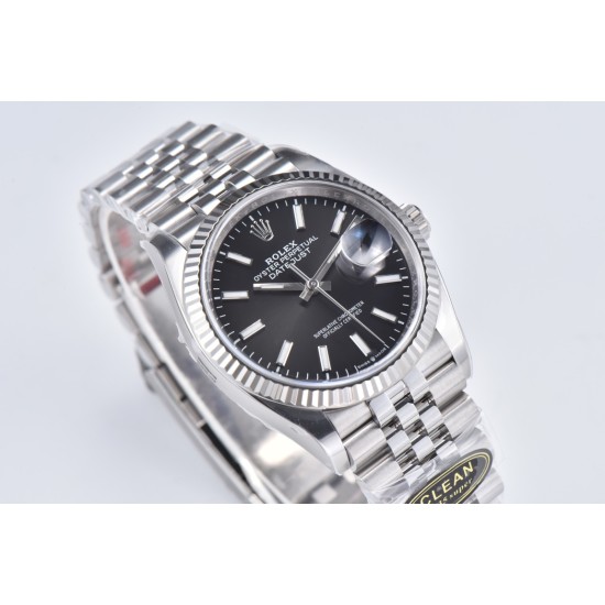 Datejust 126234 36mm Jub SS/SS Black/Stk Clean VR3235
