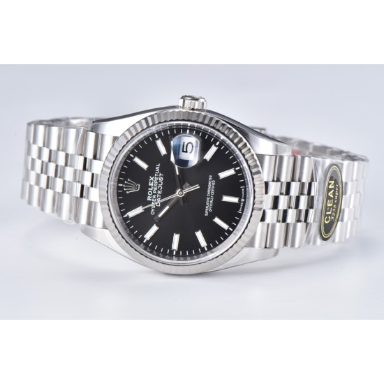 Datejust 126234 36mm Jub SS/SS Black/Stk Clean VR3235