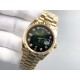 DayDate 128238 36mm YG/YG Green/Dia QF V3 VR3255(Gain Weight)