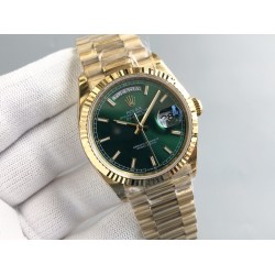 DayDate 128238 36mm YG/YG Green/Diam QF V3 VR3255(Gain Weight)