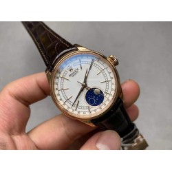 Rolex - Cellini 50535 Moonphase Brn RG/LE Wht EWF A3195 Mo