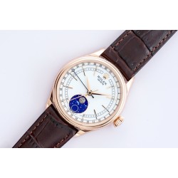 Rolex - Cellini 50535 Moonphase Brn RG/LE Wht EWF A3195 Mo