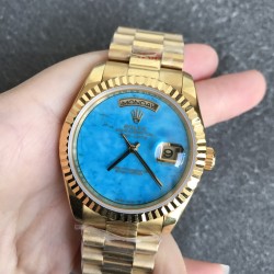 DayDate 36mm YG/YG Flt Pres Turquoise Dial RAF A2836