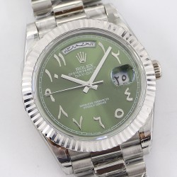 DayDate 228236 40mm SS/SS Green Dial Arabic TWS A2836