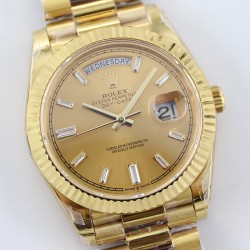 DayDate 228238 40mm YG/YG Gold Dial Baguette TWS A2836